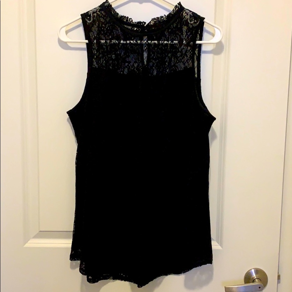 High neck lace top